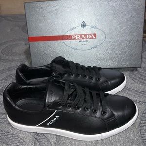 Prada Men's 4E3340 6DT F0967 Leather Sneaker